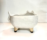 Cat Pot/Planter/Soap Dish Ceramic Indoor/Outdoor Home Garden Decor