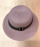 Ladies Summer Shapable Floppy Fresh Pink, Suttle Purple, Light Sky Blue or Cream Sequinned Sun Hat with White and Black Tie.