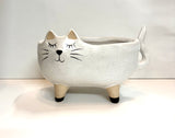 Cat Pot/Planter/Soap Dish Ceramic Indoor/Outdoor Home Garden Decor
