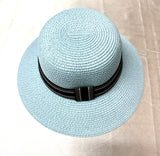 Ladies Summer Shapable Floppy Fresh Pink, Suttle Purple, Light Sky Blue or Cream Sequinned Sun Hat with White and Black Tie.