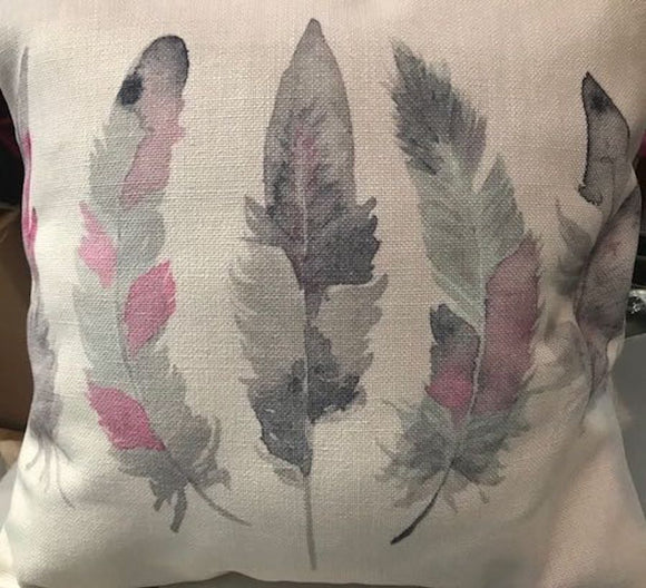Multi Coloured Pastel Feather Square Cushion