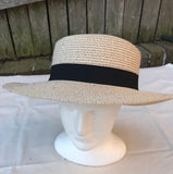 Ladies Summer Shapable Floppy Cream Silver or Gold Sequinned Sun Hat with Black Tie