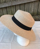 Ladies Summer Shapable Floppy Cream Silver or Gold Sequinned Sun Hat with Black Tie