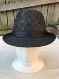 Unisex Fedora Trilby Hat Cap Black Paper Panama Style Packable Travel Sun Hat