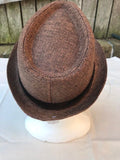 Unisex Fedora Trilby Hat Cap Brown Panama Style Packable Travel Sun Hat