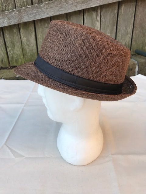Unisex Fedora Trilby Hat Cap Brown Panama Style Packable Travel Sun Hat