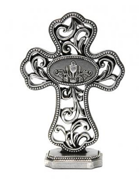 Holy Communion Filgree Metallic Cross