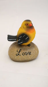 Inspiration Robin Bird Sitting on a Rock with the Word Love