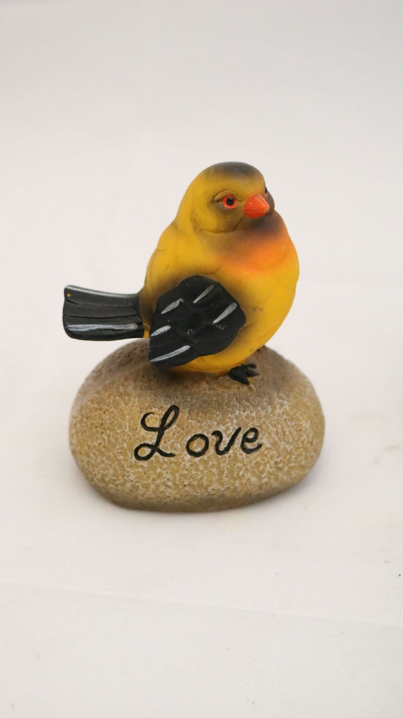 Inspiration Robin Bird Sitting on a Rock with the Word Love