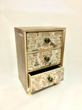 3 Drawers Vintage Tall Jewellery Box/Chest /Trinkets Box/Tea Bags Box