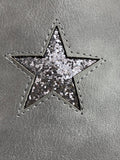 Star Shimmer Black/Silver Clutch PU Leather Shoulder Bag