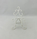 White Wrought Iron Look Plate Photo Display Stand Small
