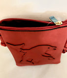 Orange Red/ Back Dolphin / Butterfly Clutch PU Leather Shoulder Bag