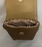 Brown Buckle Clutch PU Leather Shoulder Bag