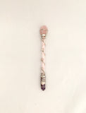 Love - Wand Handmade Crystal Gemstone Rose Quartz, Amethyst & Clear Quartz