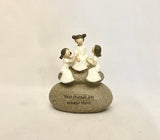 Sentimental Friendship Sisters on Rock “Best Friends are Alway There” “Sisters are Forever Friends”.