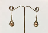 Genuine 18ct Solid Rose Gold & Sterling Silver Earrings