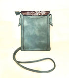 Floral Light Blue/Soft Pink Tree Clutch PU Leather Shoulder Bag
