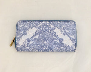 Blue Ink Old Fashion China Design PU Leather Wallet