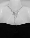 Diamonte Necklace Earrings Set Formal Wedding Party Bridal Jewelry