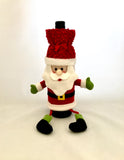 Santa Clause Wine Bottle outfit/Cover Holder Sitting Christmas Holiday Festivity