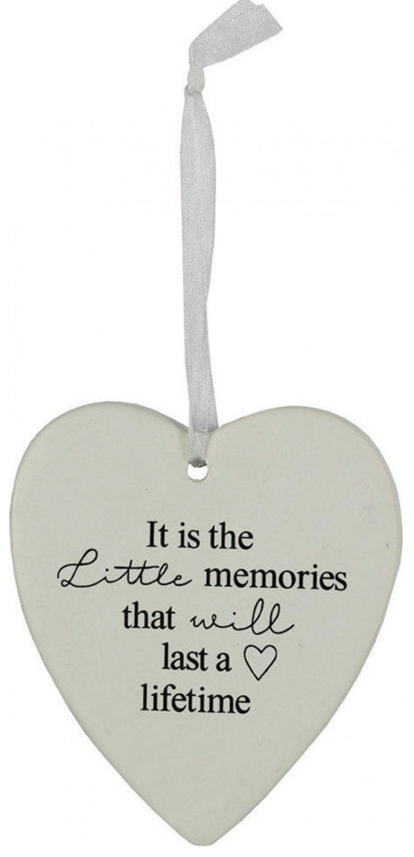 Ceramic Hanging Heart - It is Little Memories that will last a Lifetime