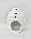 White Ceramic Buddha Head Oil/Wax/Melt Burner Incense Holder