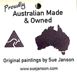 Aussie Stubby Holder ‘Grey Nomad’ Sue Janson Australia Design & Made