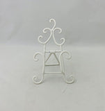 White Wrought Iron French Country Look Plate Photo Stand Large