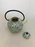Tea Pot With 4 Tea Cup - Japanese Style Blue Flower Pattern