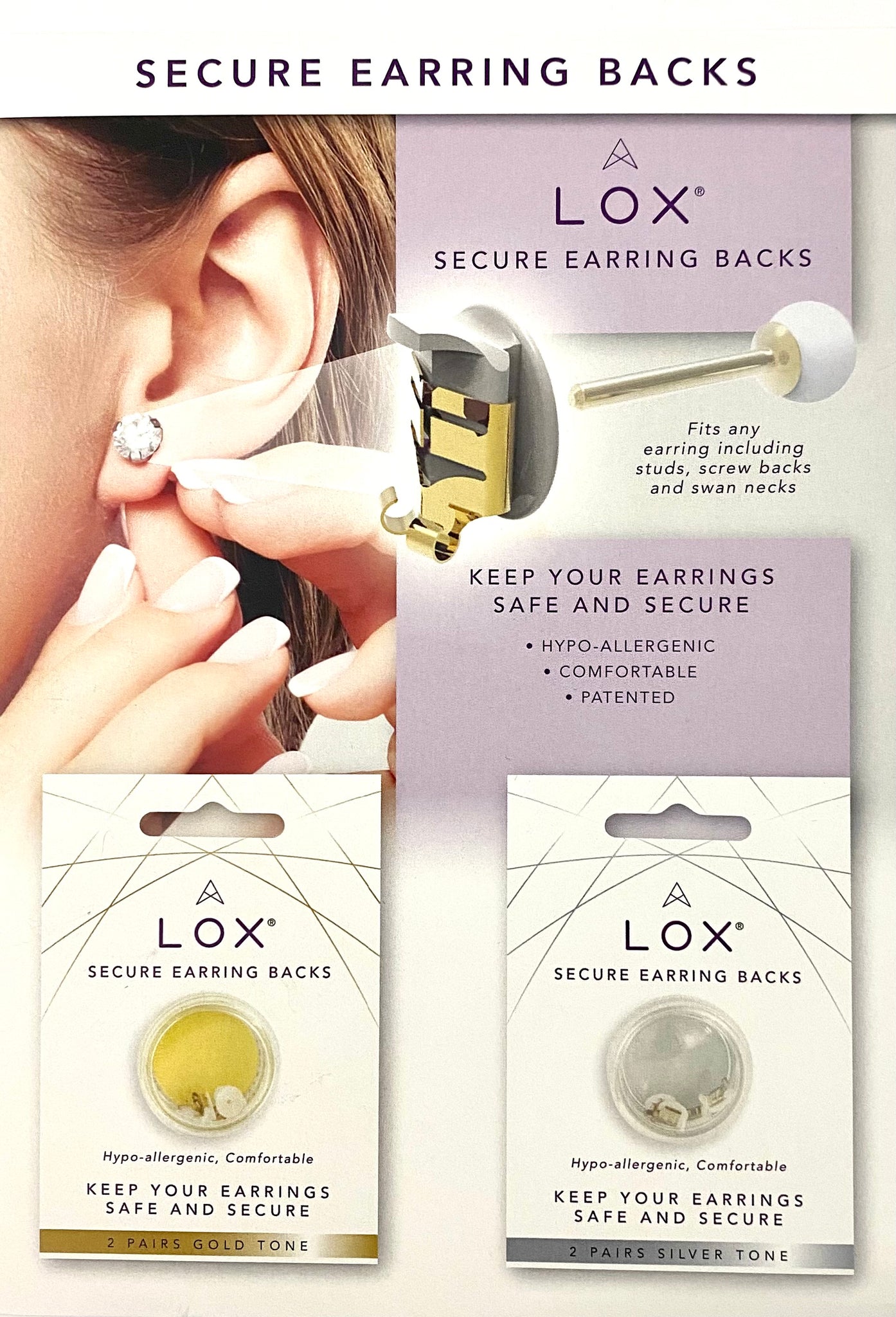Connoisseurs Locking Earring Backs, for Gold & Silver Earrings, Adult Unisex, Size: One Size