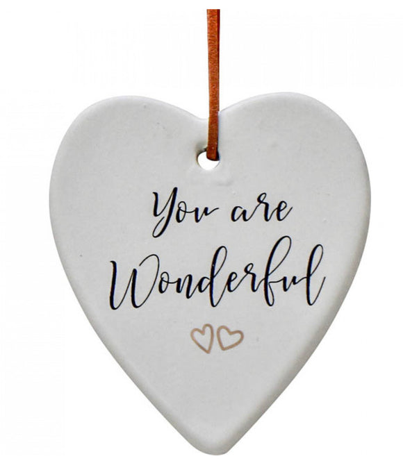 Ceramic Hanging Heart - You are Wonderful