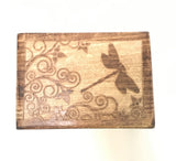 Dragonfly Carved Wooden Jewelry Trinket Box