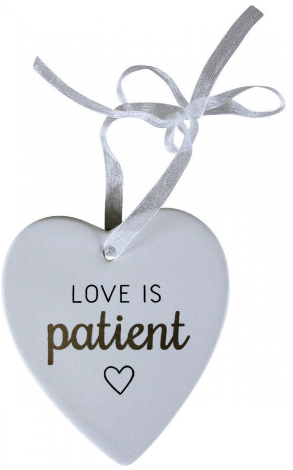 Ceramic Hanging Heart - Love Is Patient