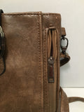 Brown Clutch Duffle Bag Design Carry PU Leather Bag