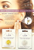 LOX Secure Earring Backs 2 Pairs Pack Gold/Rose Gold /Silver Hypo-Allergenic UK MADE