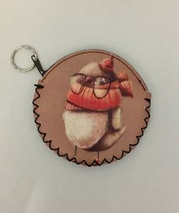 Sparrow in a Hat and Scarf Design Coin Purse Wallet