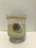 Glass and String Maritime themed jar vase or candle holder