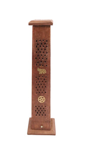 Wooden Tower Incense Holder for Cones and Sticks